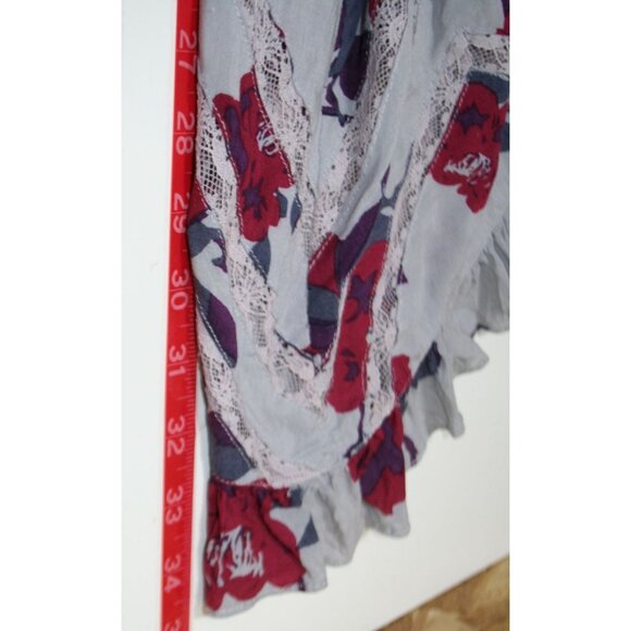 Intimately Free People Womens S Trapezoid Slip Dress Gray Floral Boho Romantic - Picture 7 of 7